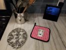 Borzoi/Russian Wolfhound XOXO Hearts Pair of Potholders