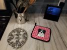 Border Collie XOXO Hearts Pair of Potholders
