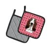 Basset Hound XOXO Hearts Pair of Potholders