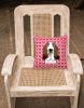 Basset Hound XOXO Hearts Fabric Decorative Pillow