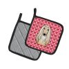 Afghan Hound XOXO Hearts Pair of Potholders