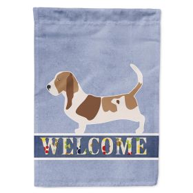Basset Hound 1 Welcome House Flag
