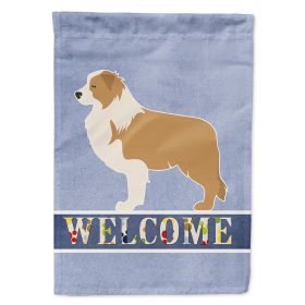 Border Collie - Ree and White Welcome House Flag