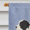 Border Collie - Black and White - Welcome House Flag