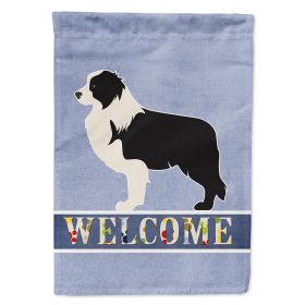 Border Collie - Black and White - Welcome House Flag