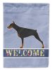 Doberman 1 Welcome Flag House Size