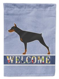 Doberman 1 Welcome Flag House Size