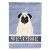Pug - Cream - Welcome House Flag