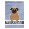 Pug - Dark Brown - Welcome House Flag