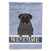 Pug - Black 1 - Welcome House Flag