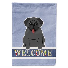 Pug - Black 1 - Welcome House Flag
