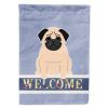 Pug - Fawn 1 - Welcome House Flag