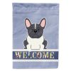 French Bulldog - Black and White - Welcome House Flag