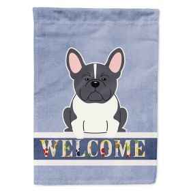 French Bulldog - Black and White - Welcome House Flag