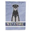 Schnauzer - Standard - Black and Grey - Welcome House Flag