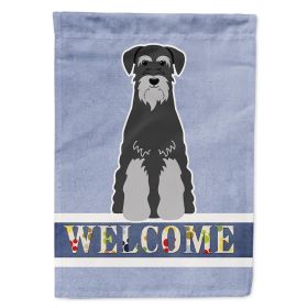 Schnauzer - Standard - Black and Grey - Welcome House Flag