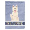 German Shepherd - White - Welcome House Flag