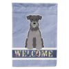 Schnauzer - Miniature - Black and Silver - Welcome House Flag