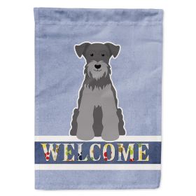 Schnauzer - Miniature - Black and Silver - Welcome House Flag