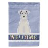 Schnauzer - Miniature - White - Welcome House Flag