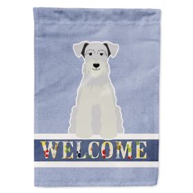 Schnauzer - Miniature - White - Welcome House Flag