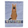 German Shepherd 2 Welcome House Flag