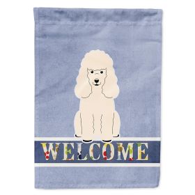 Poodle - White 1 - Welcome House Flag