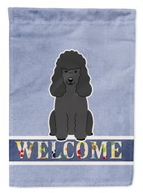Poodle - Black - Welcome House Flag