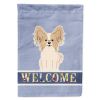 Papillon - Sable and White - Welcome House Flag