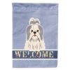 Shih Tzu - Silver and White - Welcome House Flag