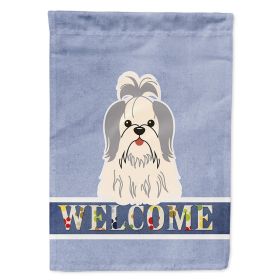 Shih Tzu - Silver and White - Welcome House Flag