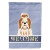 Shih Tzu - Red and White - Welcome House Flag