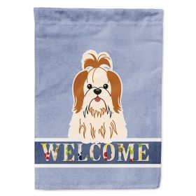 Shih Tzu - Red and White - Welcome House Flag