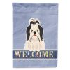 Shih Tzu - Black and White - Welcome House Flag