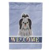 Shih Tzu - Black and Silver - Welcome House Flag