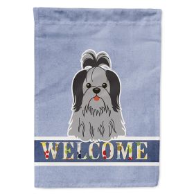 Shih Tzu - Black and Silver - Welcome House Flag