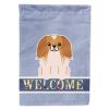 Pekingese - Red and White - Welcome House Flag