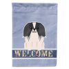 Pekingese - Black and White - Welcome House Flag