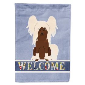 Chinese Crested - Cream - Welcome House Flag