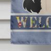 Border Collie - Black and White 1 - Welcome House Flag