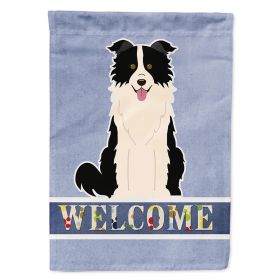 Border Collie - Black and White 1 - Welcome House Flag