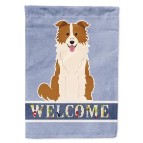 Border Collie - Red and White 1 - Welcome House Flag
