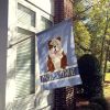 Bulldog - Brindle and White - Welcome House Flag
