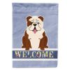 Bulldog - Brindle and White - Welcome House Flag