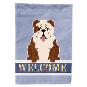 Bulldog - Brindle and White - Welcome House Flag