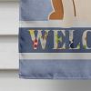 Bulldog - Fawn and White - Welcome House Flag