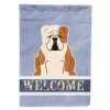 Bulldog - Fawn and White - Welcome House Flag