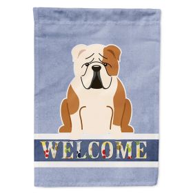 Bulldog - Fawn and White - Welcome House Flag