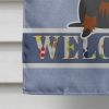 Dachshund - Wirehaired - Black and Tan - Welcome House Flag