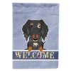 Dachshund - Wirehaired - Dapple - Welcome House Flag